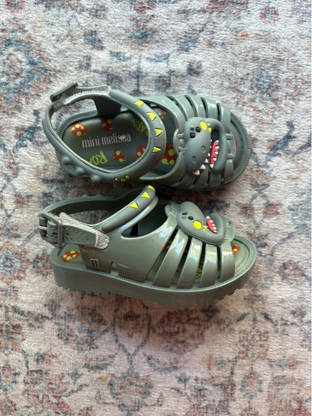 6 USA Toddler Mini Melissa Dinosaur Sandals Boys Green